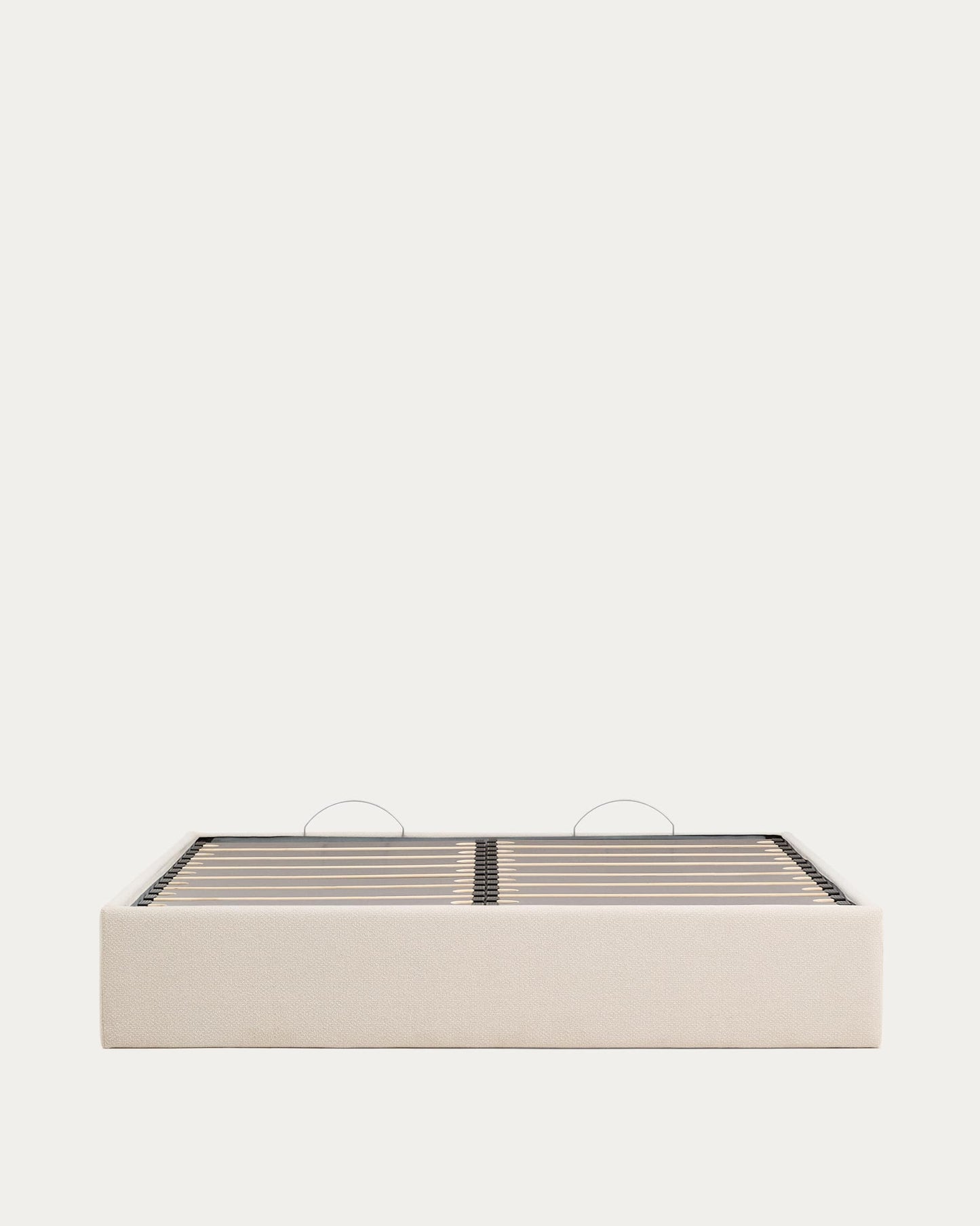 Letto contenitore sfoderabile Nelzi in ciniglia écru per materasso da 180 x 200 cm FSC 100%