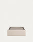 Letto contenitore sfoderabile con apertura laterale Nelzi in ciniglia écru per materasso da 90 x 200 cm