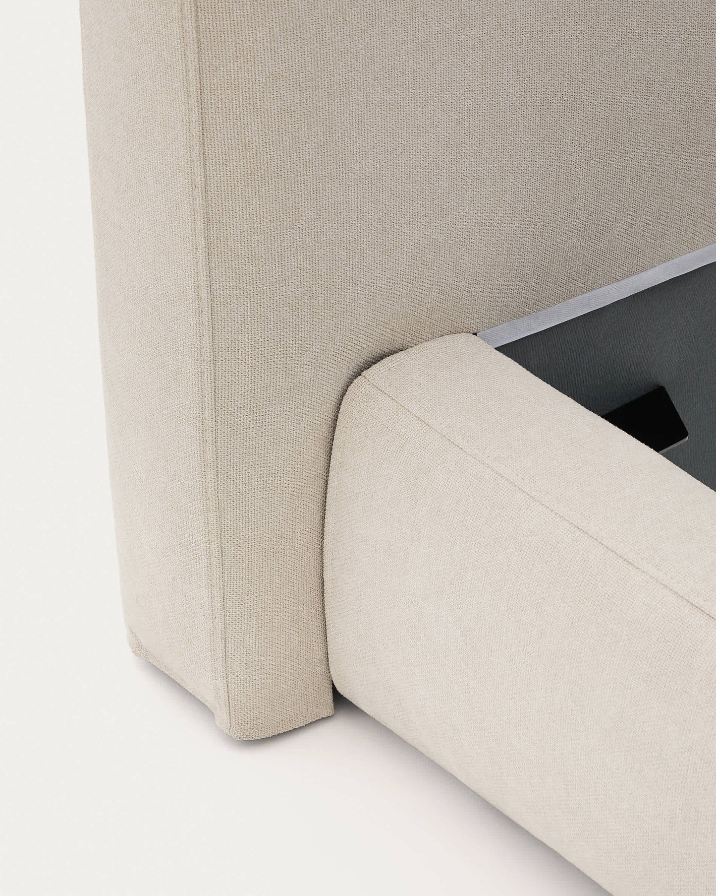 Letto sfoderabile Blok écru per materasso 160 x 200 cm