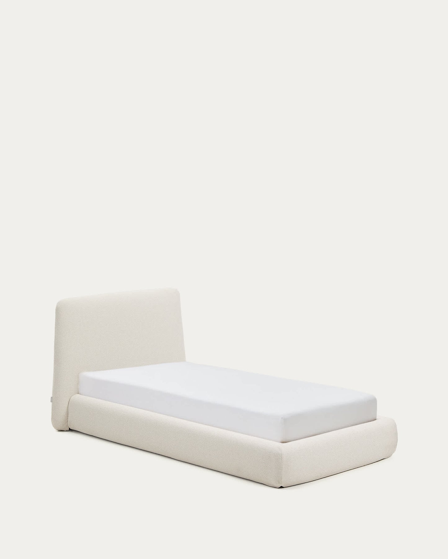 Letto sfoderabile Martina in ciniglia écru per materassi 90 x 200 cm