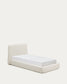 Letto sfoderabile Martina in ciniglia écru per materassi 90 x 200 cm
