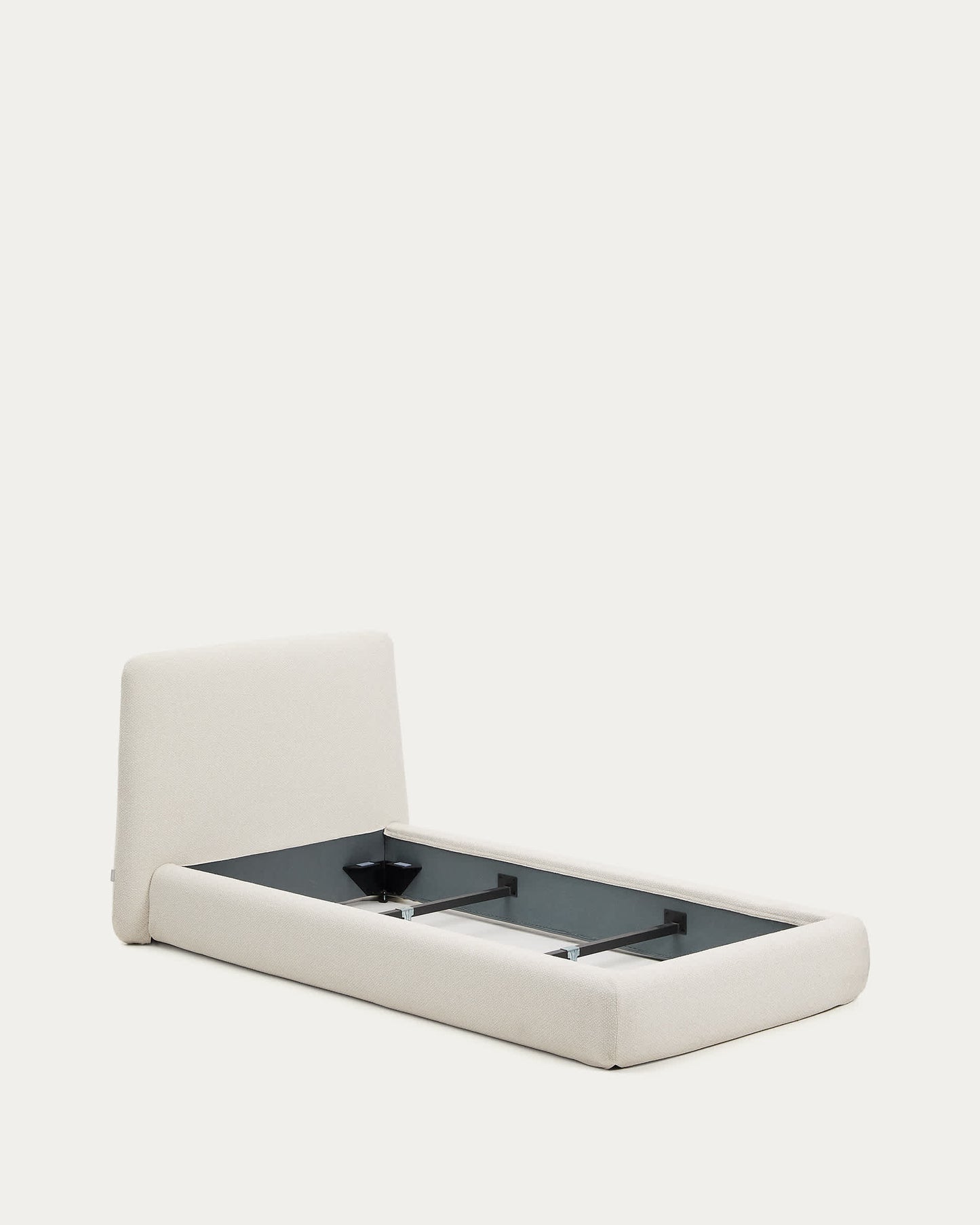 Letto sfoderabile Martina in ciniglia écru per materassi 90 x 200 cm