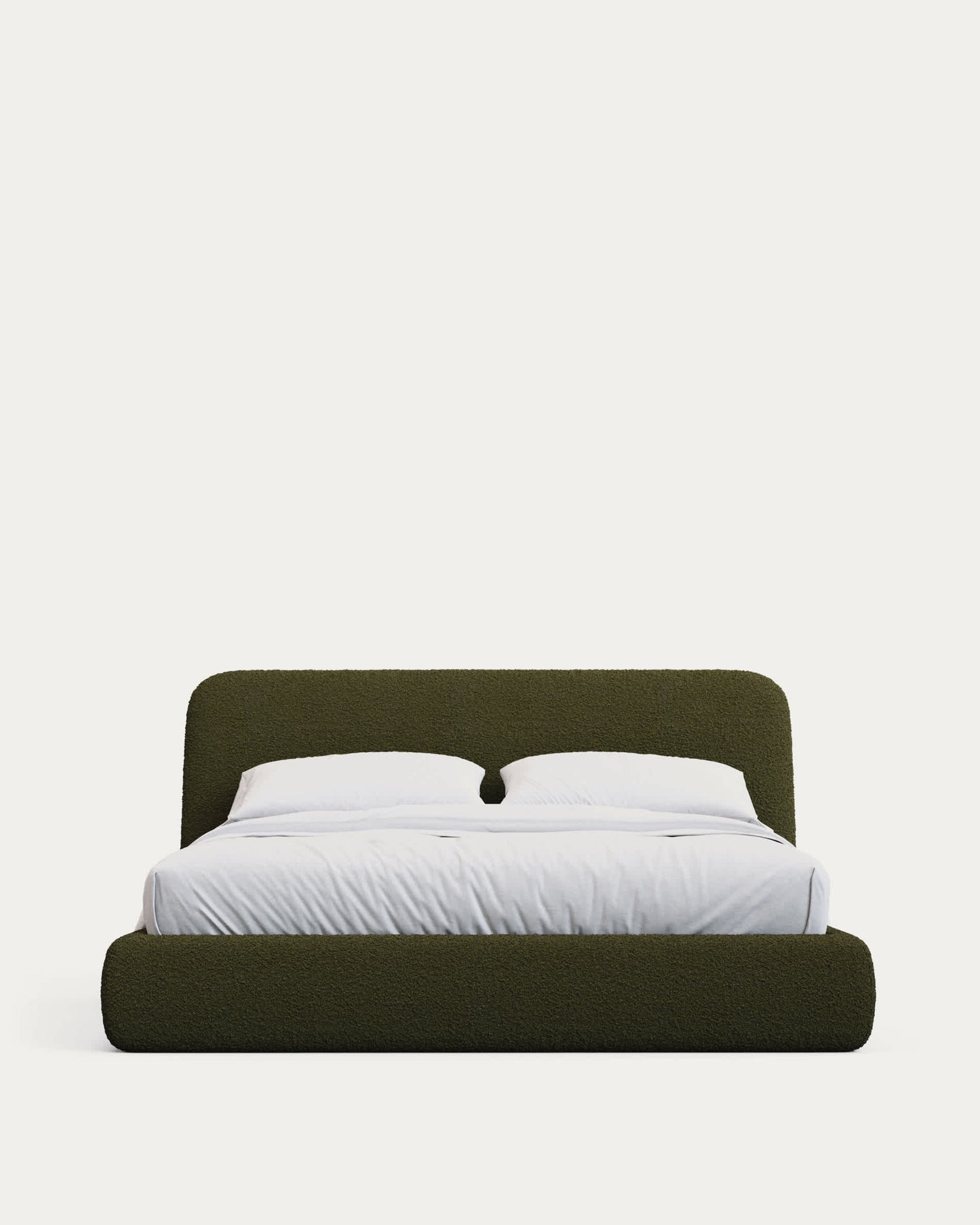 Letto sfoderabile Martina in montone sintetico verde scuro per materasso da 160 x 200 cm FSC Mix Credit