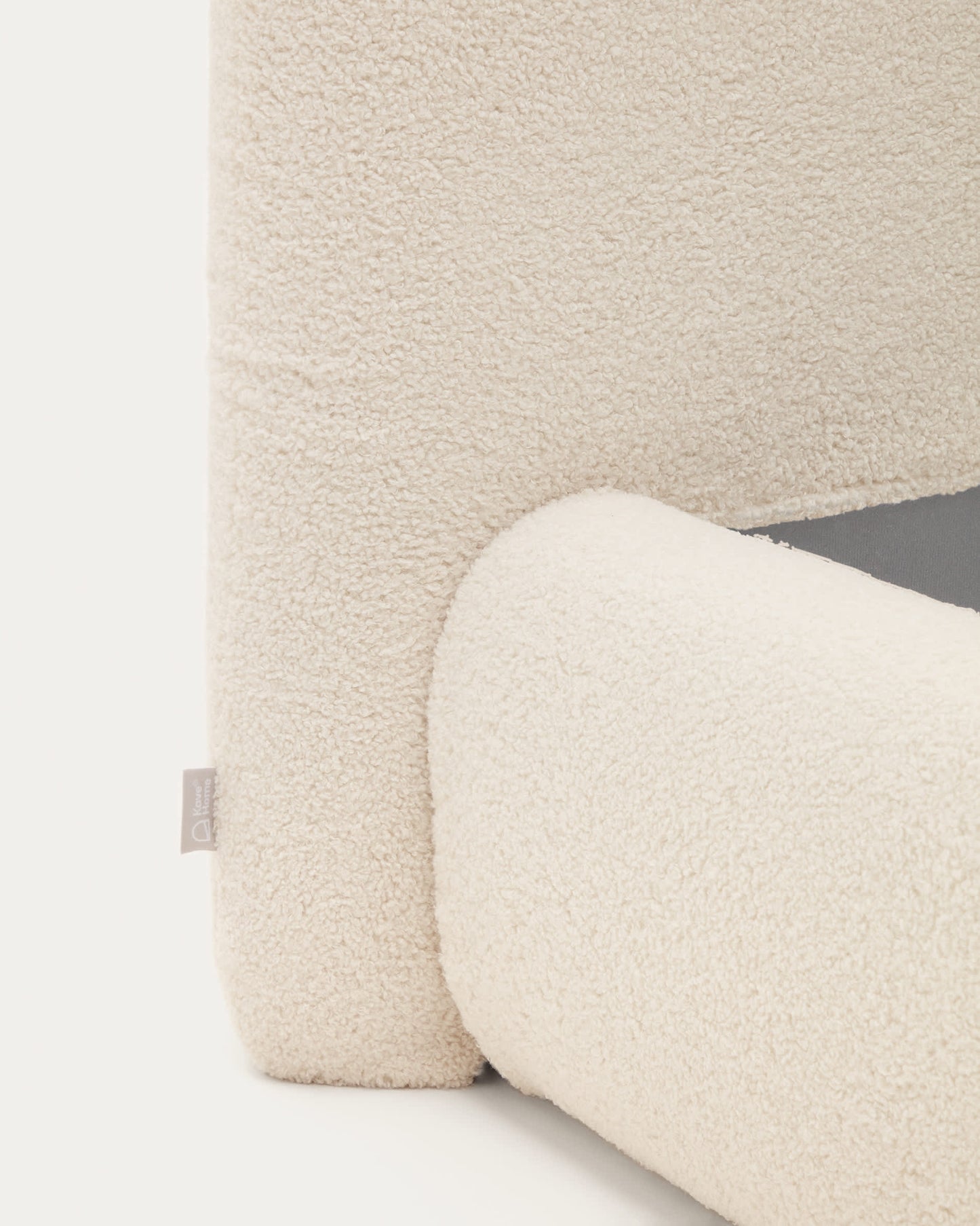 Letto sfoderabile Martina in tessuto bouclé écru per materasso da 160 x 200 cm