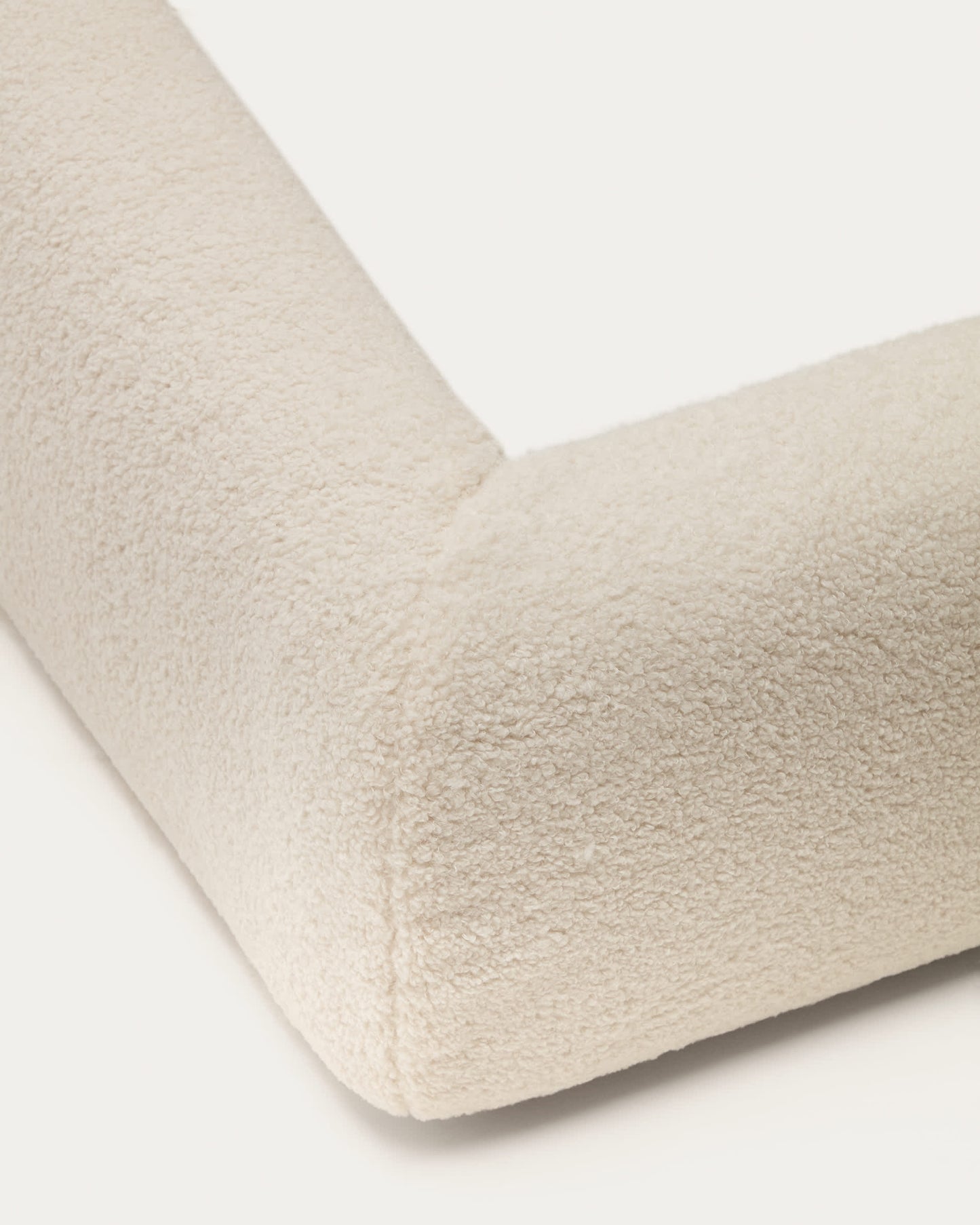 Letto sfoderabile Martina in tessuto bouclé écru per materasso da 160 x 200 cm
