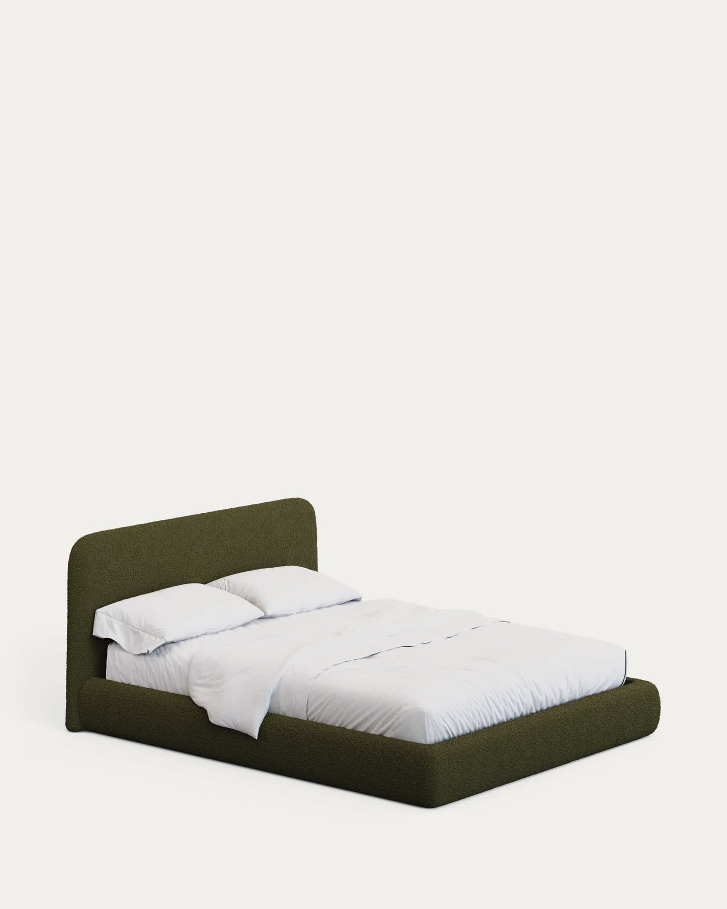 Letto sfoderabile Martina in montone sintetico verde scuro per materasso da 180 x 200 cm FSC Mix Credit