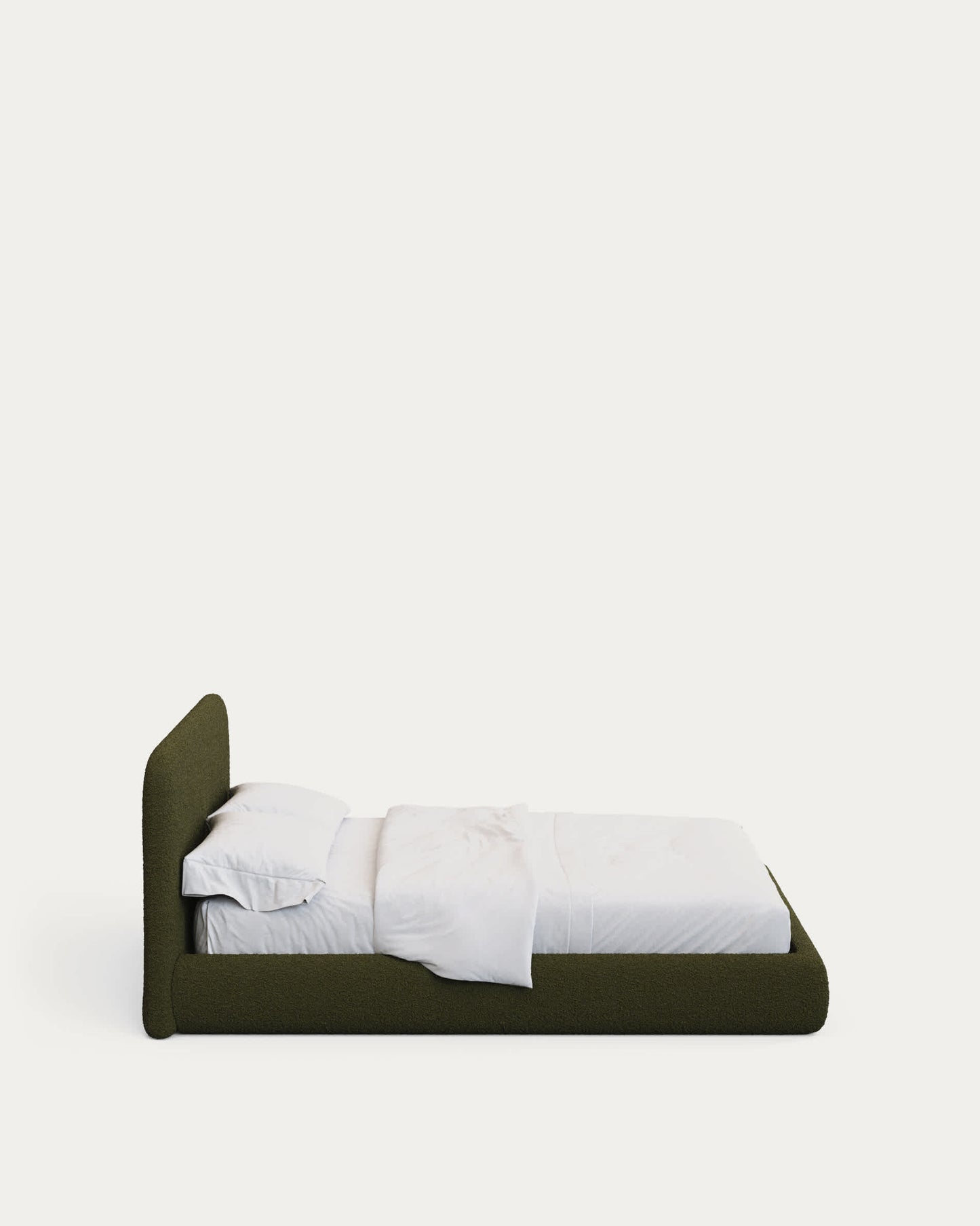 Letto sfoderabile Martina in montone sintetico verde scuro per materasso da 180 x 200 cm FSC Mix Credit