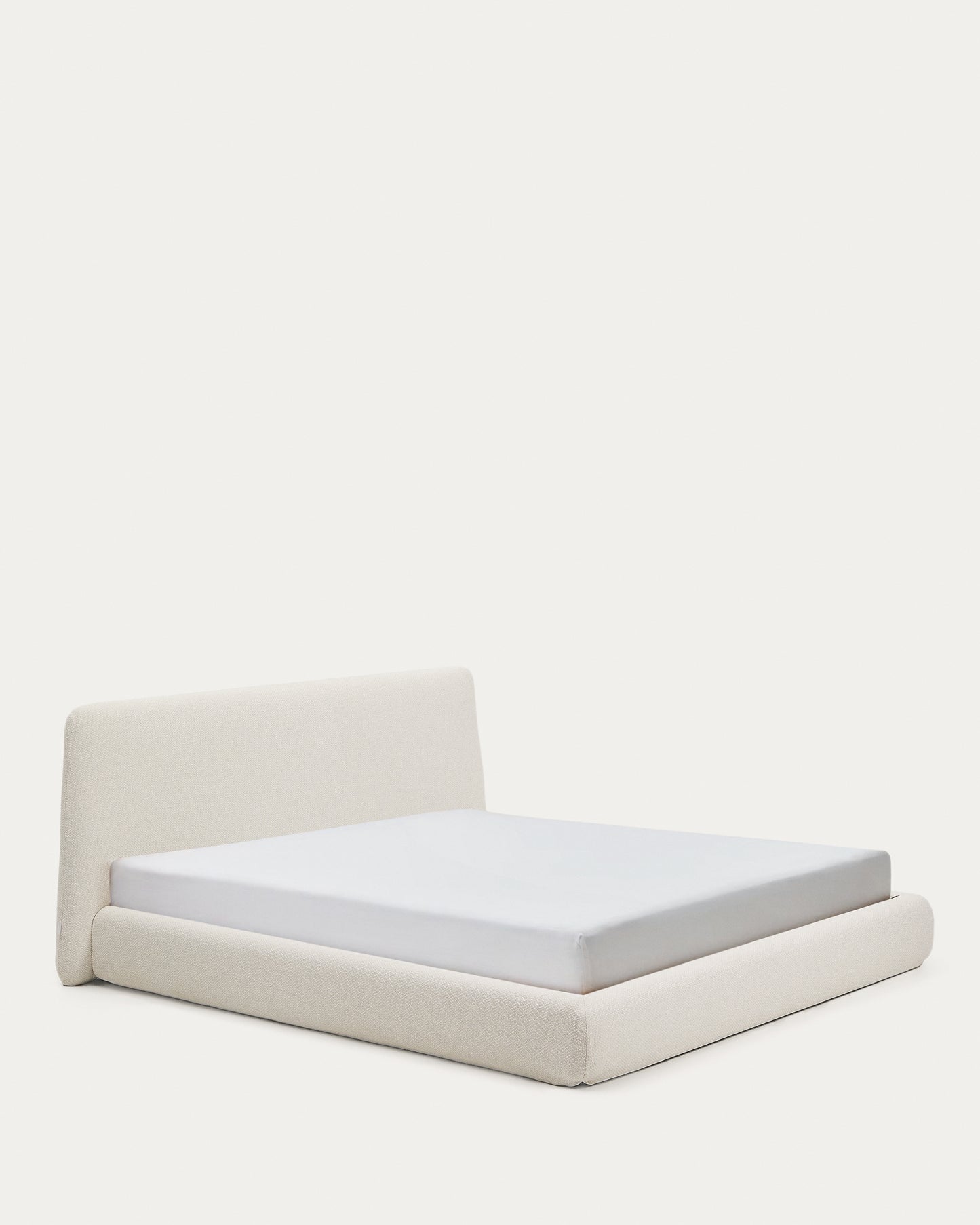 Letto sfoderabile Martina in ciniglia écru per materassi 180 x 200 cm