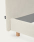 Letto sfoderabile Valma in ciniglia perla con piedi in legno massello di faggio per materasso 180 x 200 cm