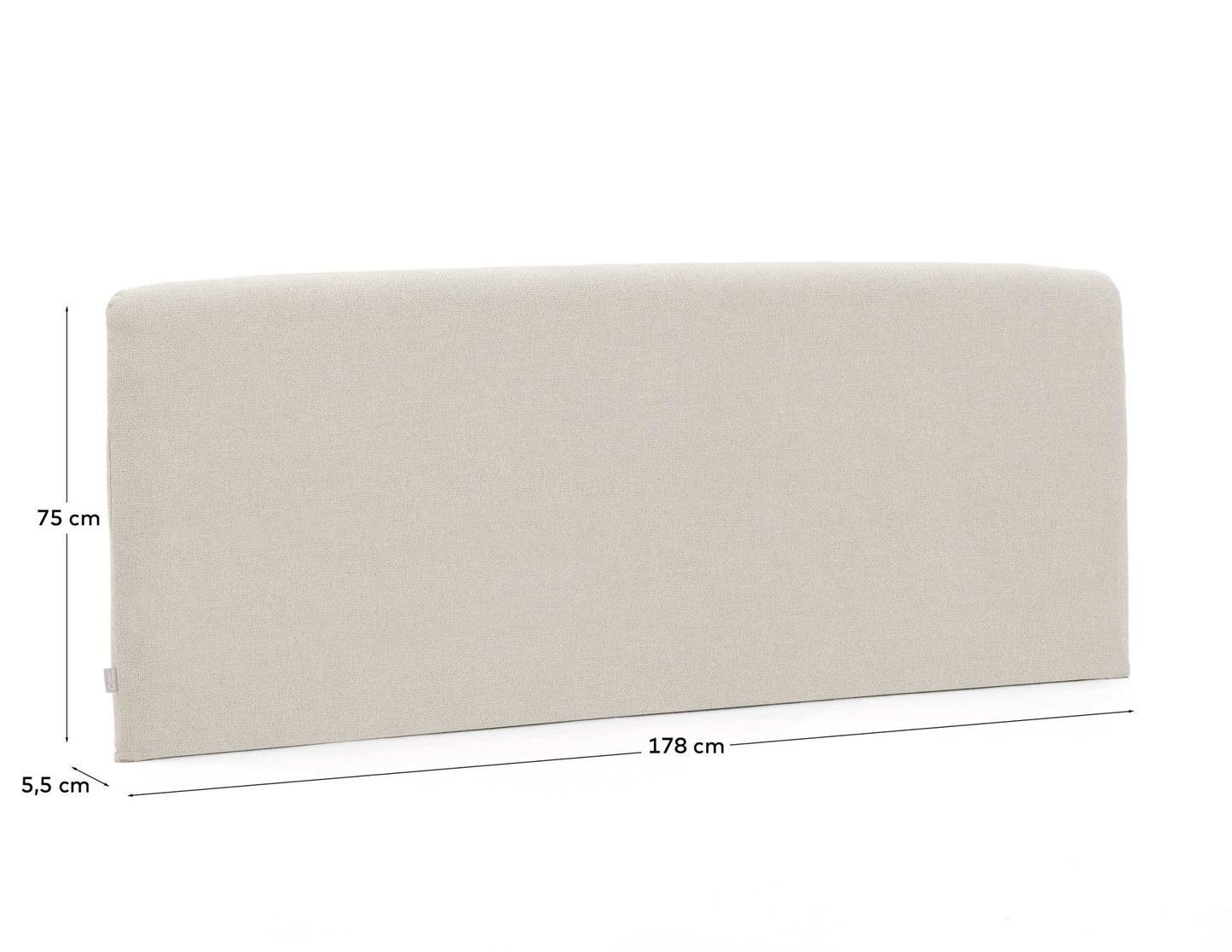 Testiera sfoderabile Valma in ciniglia perla per letto fino a 160 cm