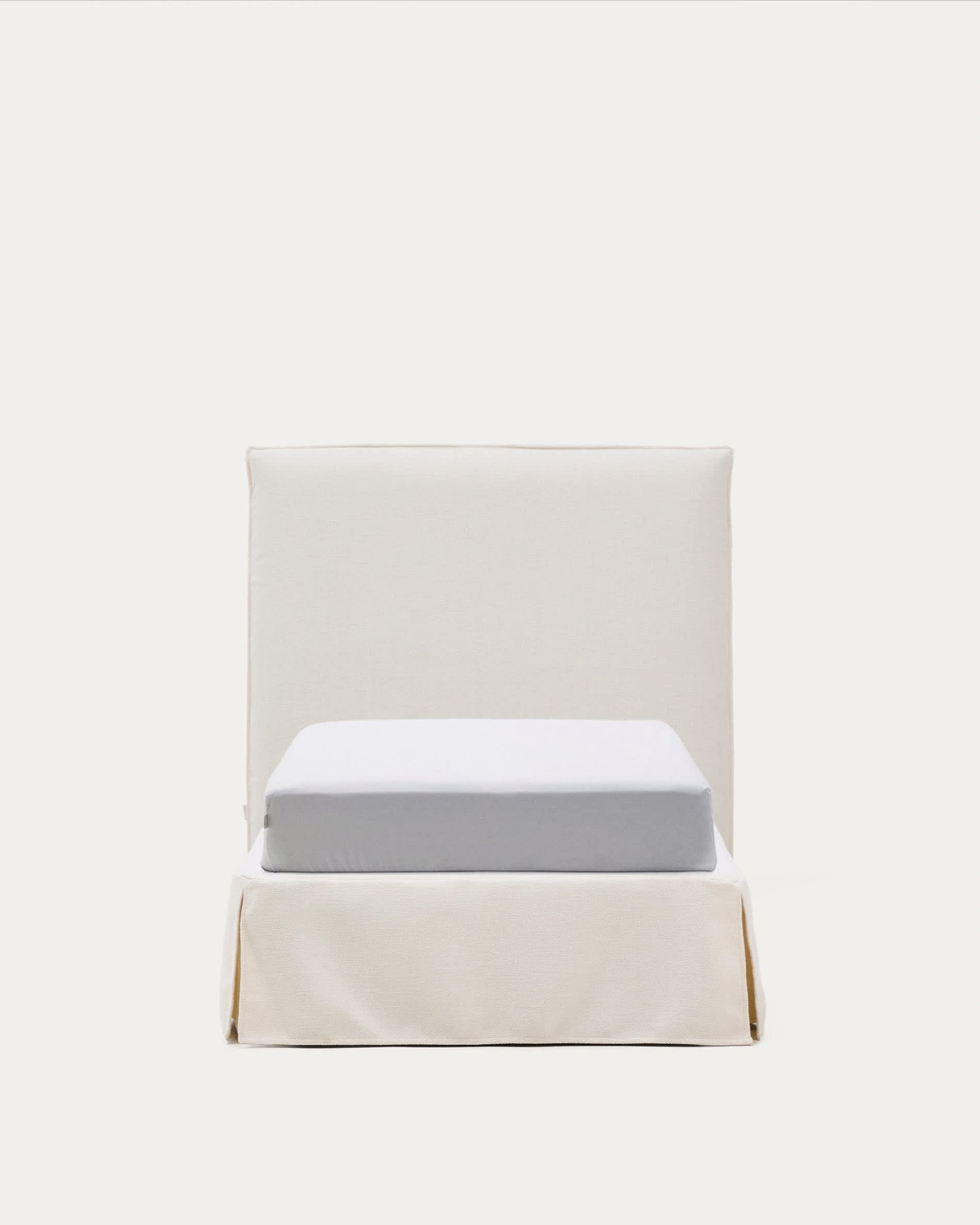 Letto sfoderabile Jaira in ciniglia bianca per materasso da 90x200cm FSC Mix Credit