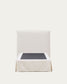 Letto sfoderabile Jaira in ciniglia bianca per materasso da 90x200cm FSC Mix Credit