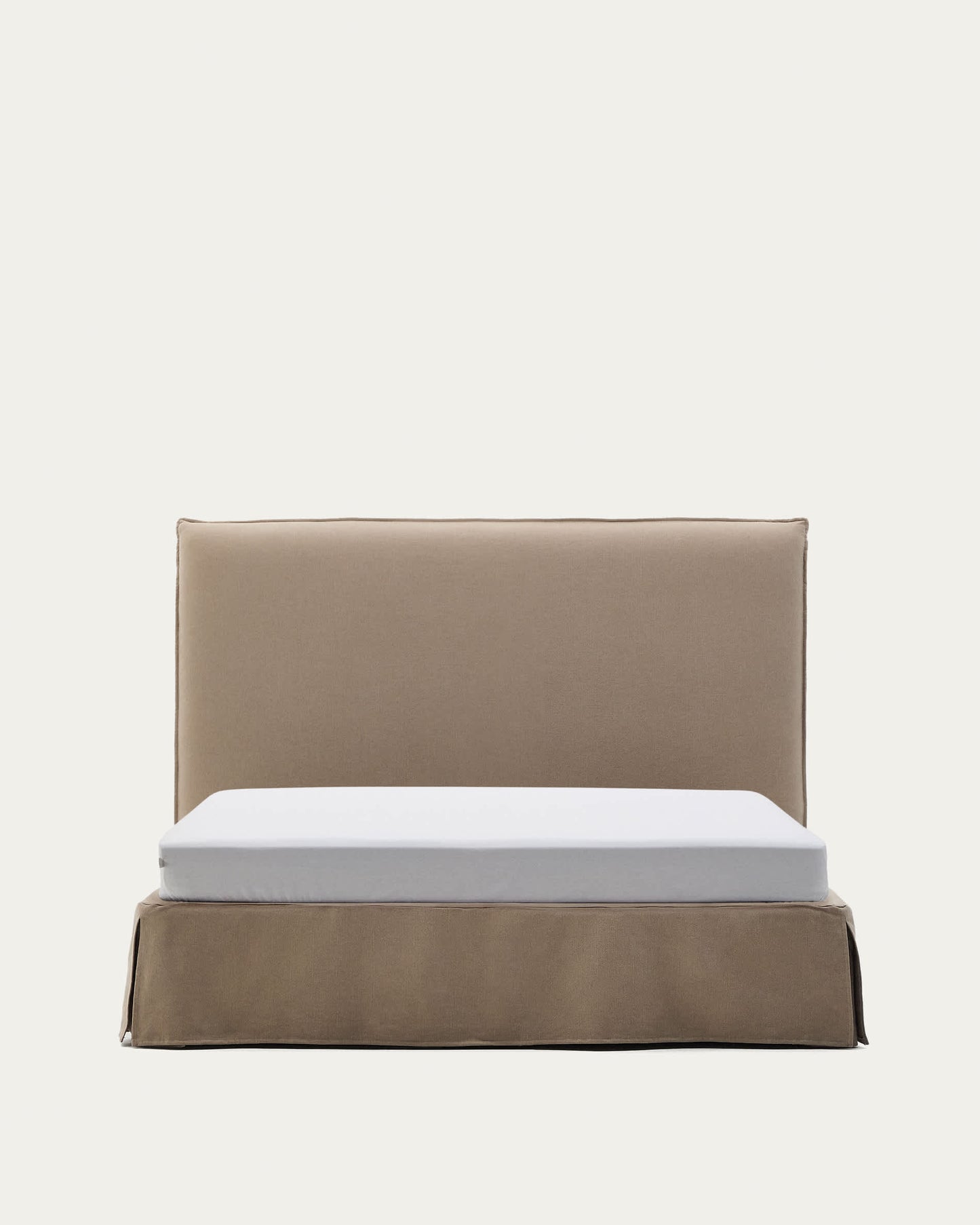 Letto sfoderabile Jaira in lino e cotone topo per materasso da 150 x 190 cm FSC Mix Credit