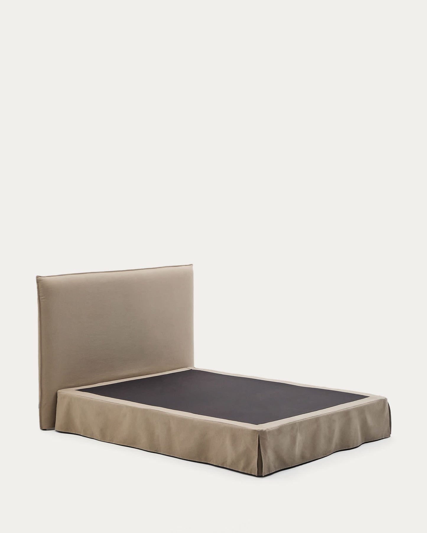 Letto sfoderabile Jaira in lino e cotone topo per materasso da 150 x 190 cm FSC Mix Credit