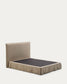 Letto sfoderabile Jaira in lino e cotone topo per materasso da 150 x 190 cm FSC Mix Credit