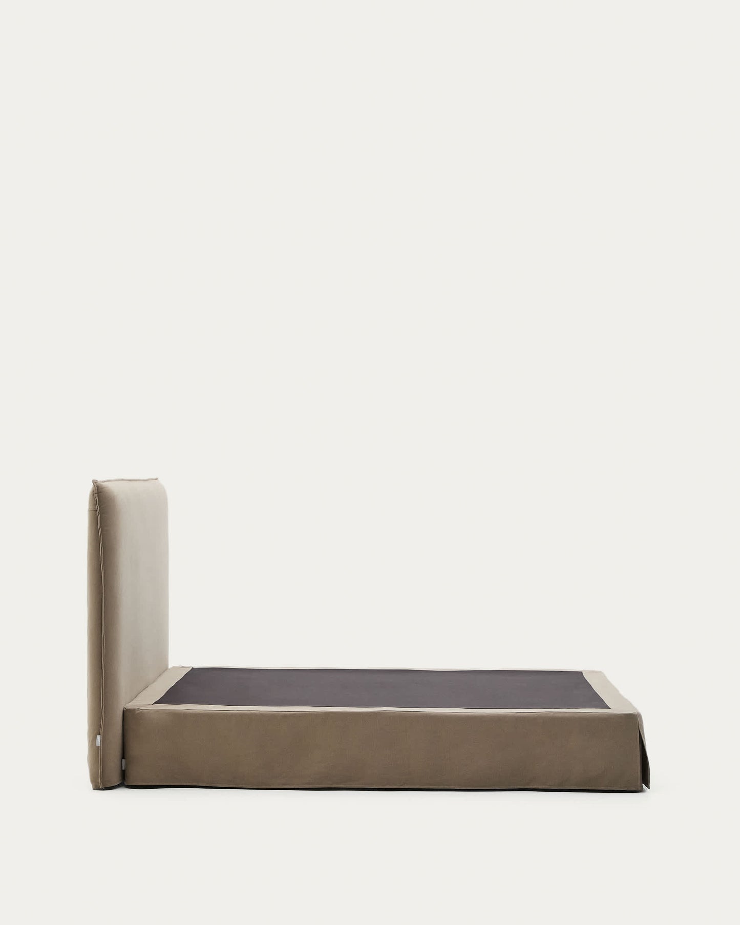 Letto sfoderabile Jaira in lino e cotone topo per materasso da 150 x 190 cm FSC Mix Credit