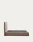 Letto sfoderabile Jaira in lino e cotone topo per materasso da 150 x 190 cm FSC Mix Credit