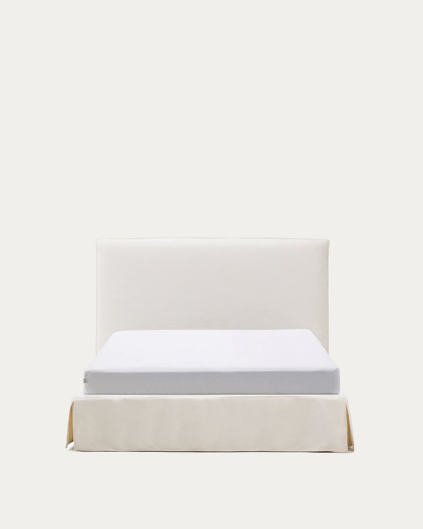 Letto sfoderabile Jaira in ciniglia bianca per materasso da 150x190cm FSC Mix Credit