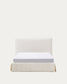 Letto sfoderabile Jaira in ciniglia bianca per materasso da 150x190cm FSC Mix Credit