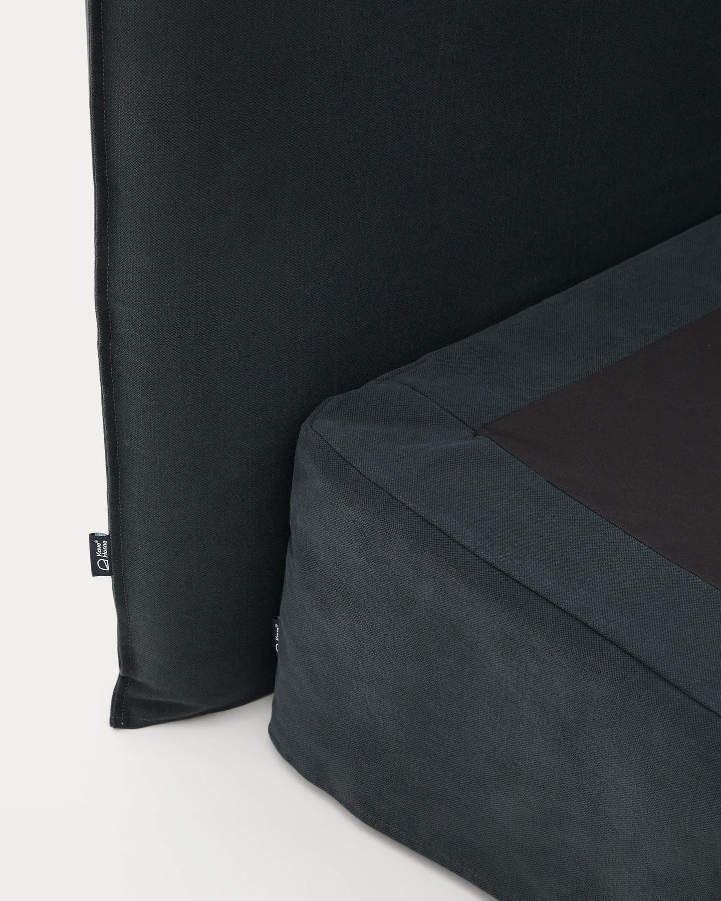 Letto sfoderabile Jaira in lino e cotone grigio antracite per materasso da 160 x 200 cm FSC Mix Credit