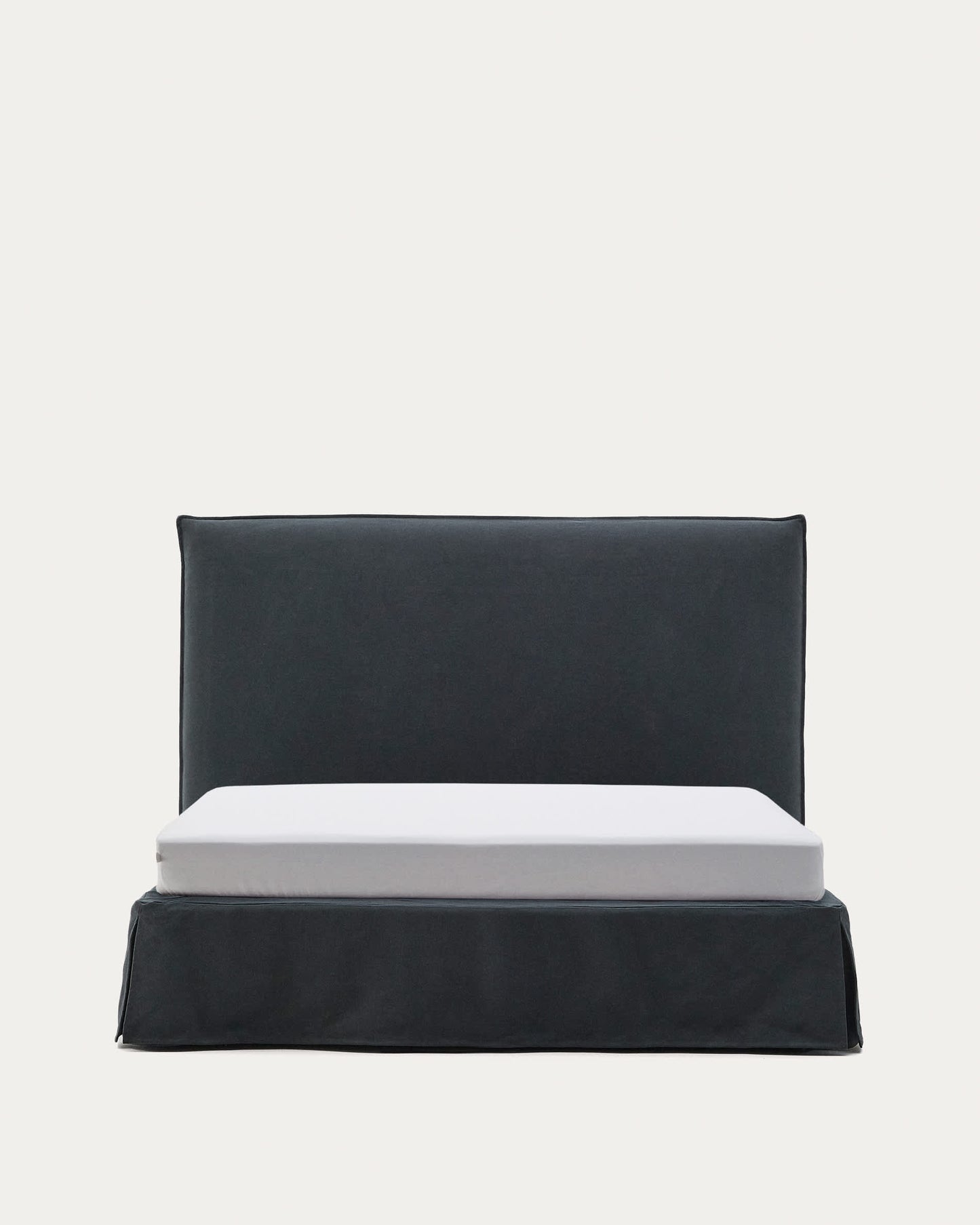 Letto sfoderabile Jaira in lino e cotone grigio antracite per materasso da 160 x 200 cm FSC Mix Credit