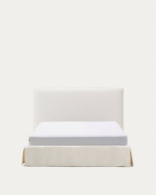 Letto sfoderabile Jaira in ciniglia bianca per materasso da 160x200cm FSC Mix Credit
