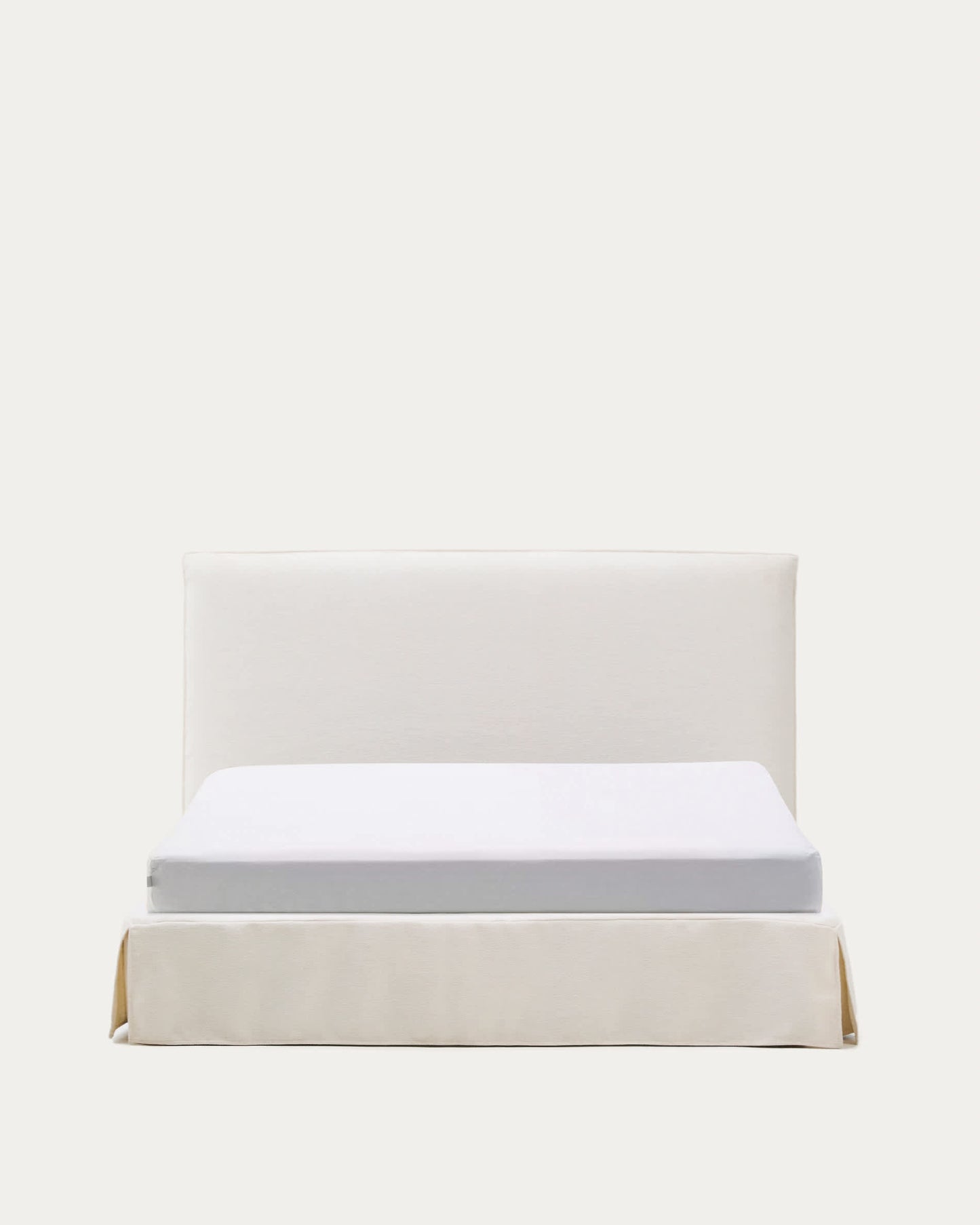 Letto sfoderabile Jaira in ciniglia bianca per materasso da 180x200 cm FSC Mix Credit