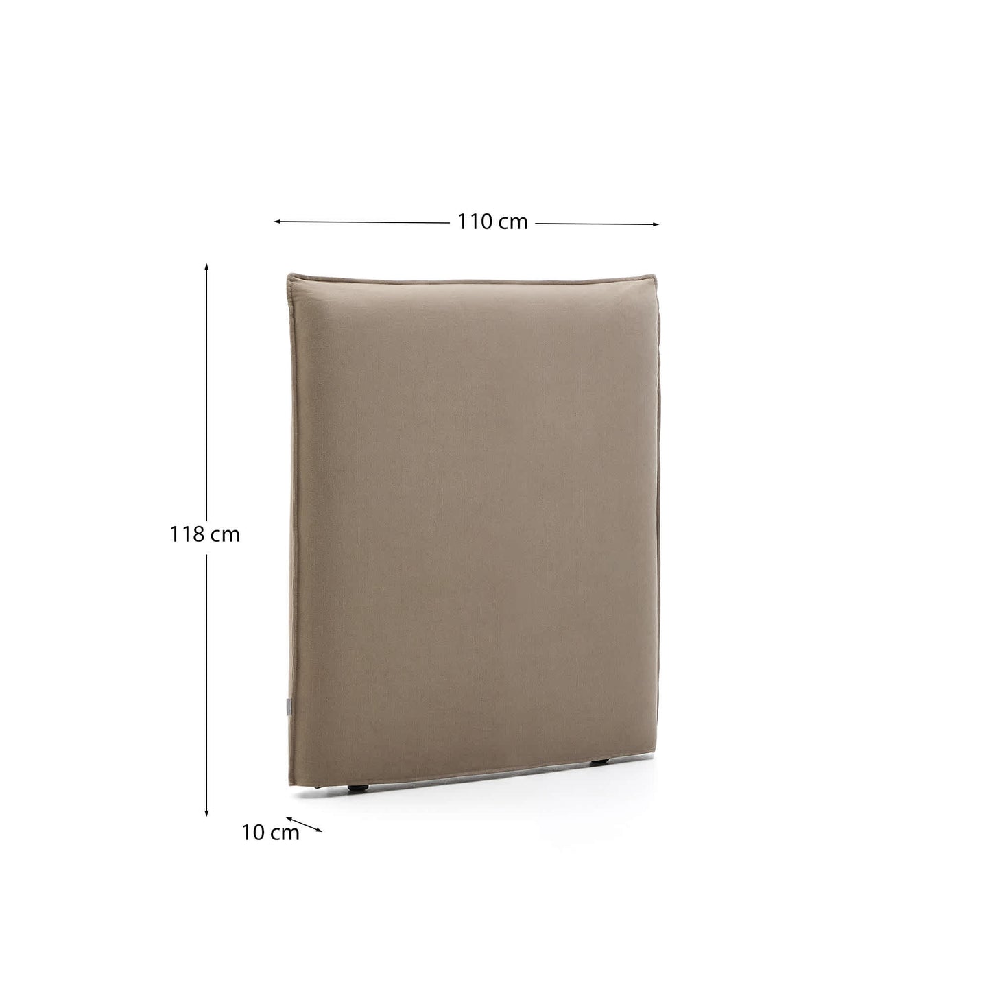 Testiera sfoderabile Jaira in lino e cotone topo per letto da 90 cm FSC Mix Credit