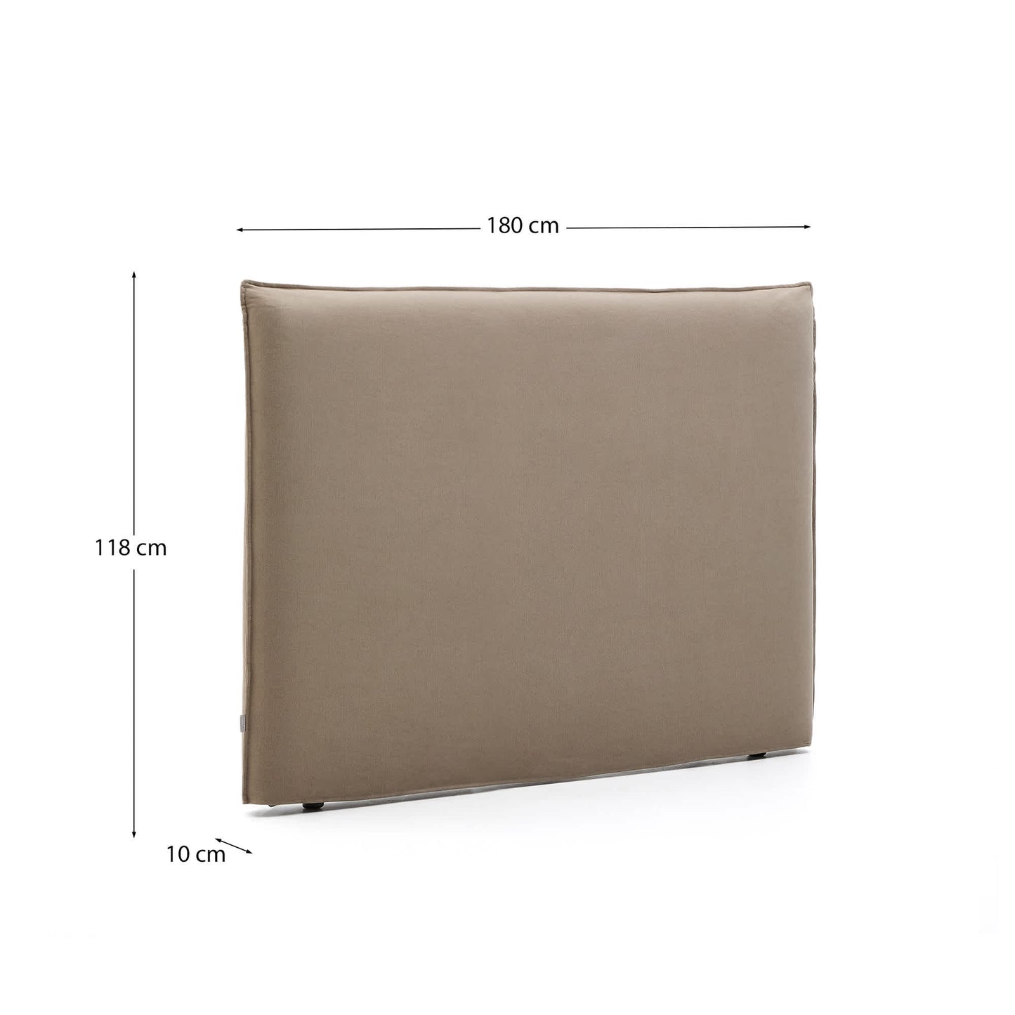 Testiera sfoderabile Jaira in lino e cotone topo per letto da 160 cm FSC Mix Credit