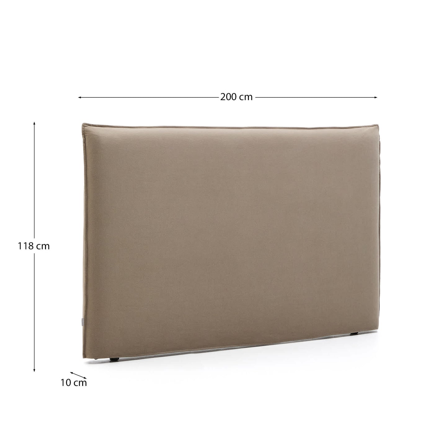 Testiera sfoderabile Jaira in lino e cotone topo per letto da 180 cm FSC Mix Credit