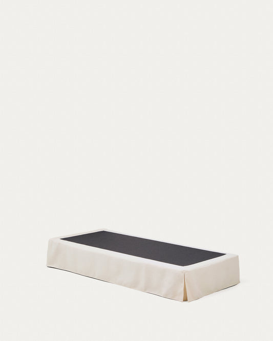 Base sfoderabile Jaira in ciniglia bianca per materasso da 90 x 200 cm