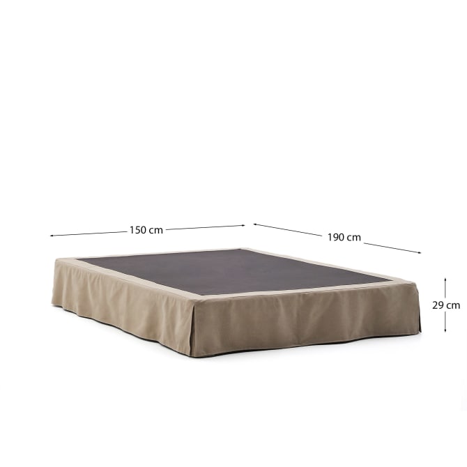 Base letto sfoderabile Jaira in lino e cotone taupe