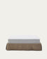 Base sfoderabile Jaira in lino e cotone topo per materasso da 150 x 190 cm
