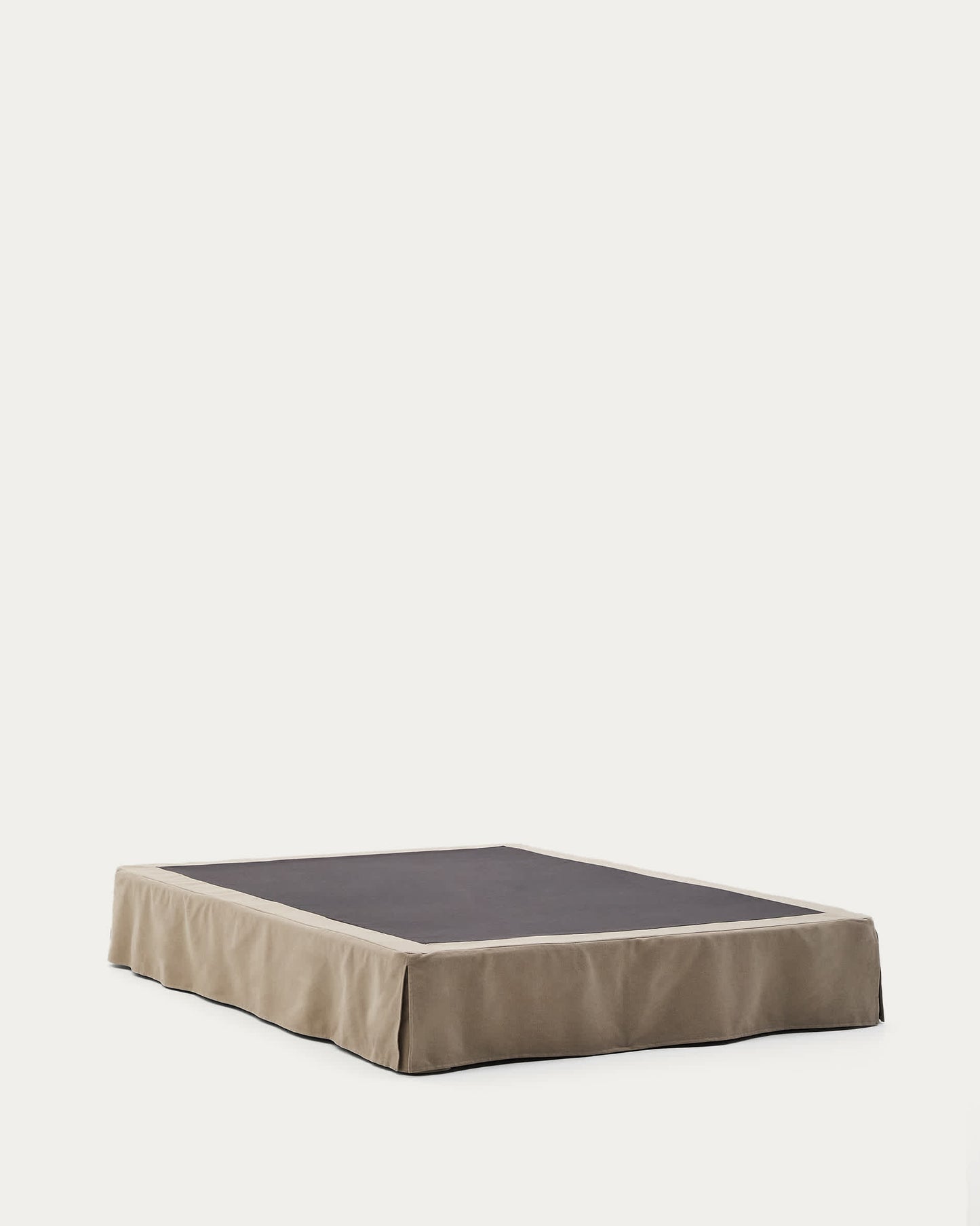 Base sfoderabile Jaira in lino e cotone topo per materasso da 150 x 190 cm