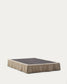 Base sfoderabile Jaira in lino e cotone topo per materasso da 150 x 190 cm