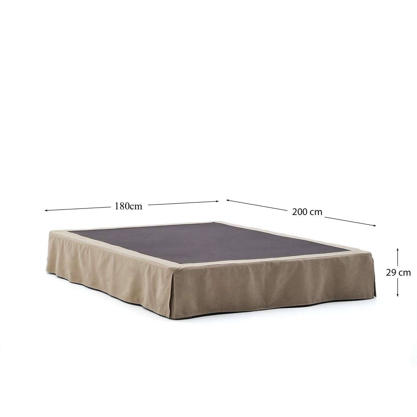 Base letto sfoderabile Jaira in lino e cotone taupe
