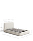 Letto sfoderabile con rete sollevabile Martina in ciniglia écru per materassi 90 x 200 cm