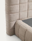 Letto sfoderabile Luiana in ciniglia beige per materasso da 180 x 200 cm