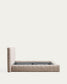 Letto sfoderabile Luiana in ciniglia beige per materasso da 180 x 200 cm