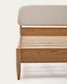 Letto Octavia impiallacciato di frassino testiera foderata bianco 160 x 200 cm