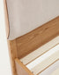 Letto Octavia impiallacciato di frassino testiera foderata bianco 160 x 200 cm