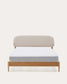 Letto Octavia impiallacciato di frassino testiera foderata bianco 160 x 200 cm