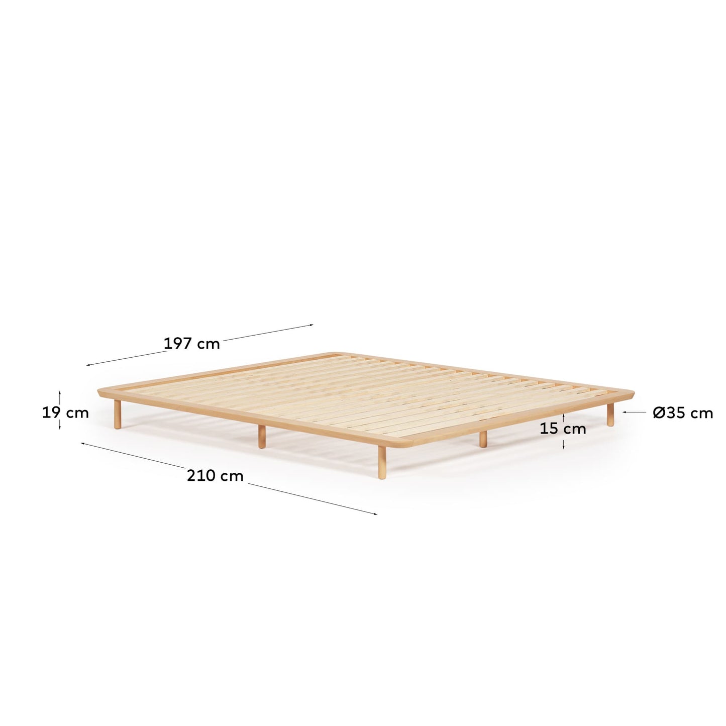 Letto Anielle in massello di frassino 180 x 200 cm