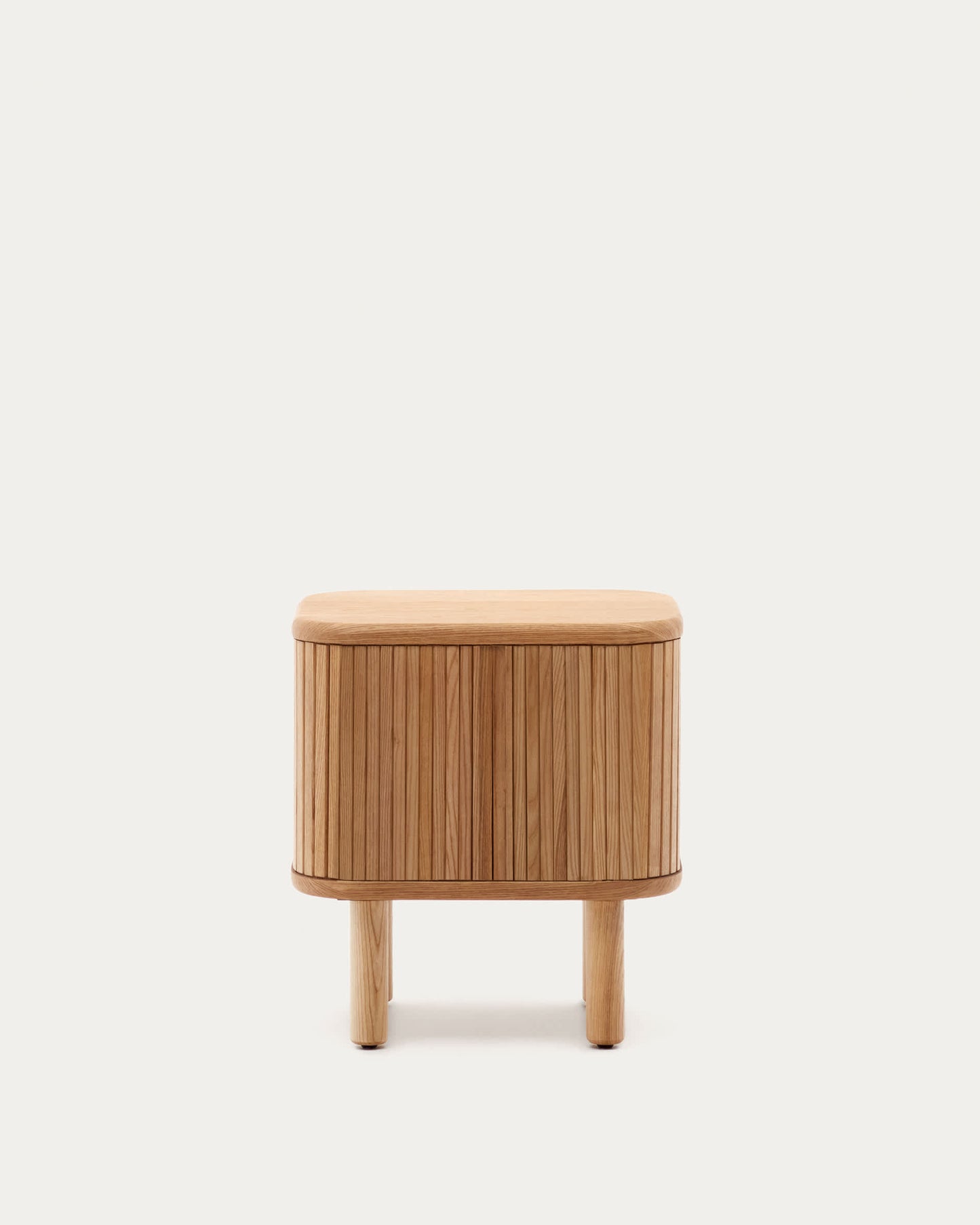 Comodino Mailen in impiallacciatura di frassino con finitura naturale 50 x 55 cm