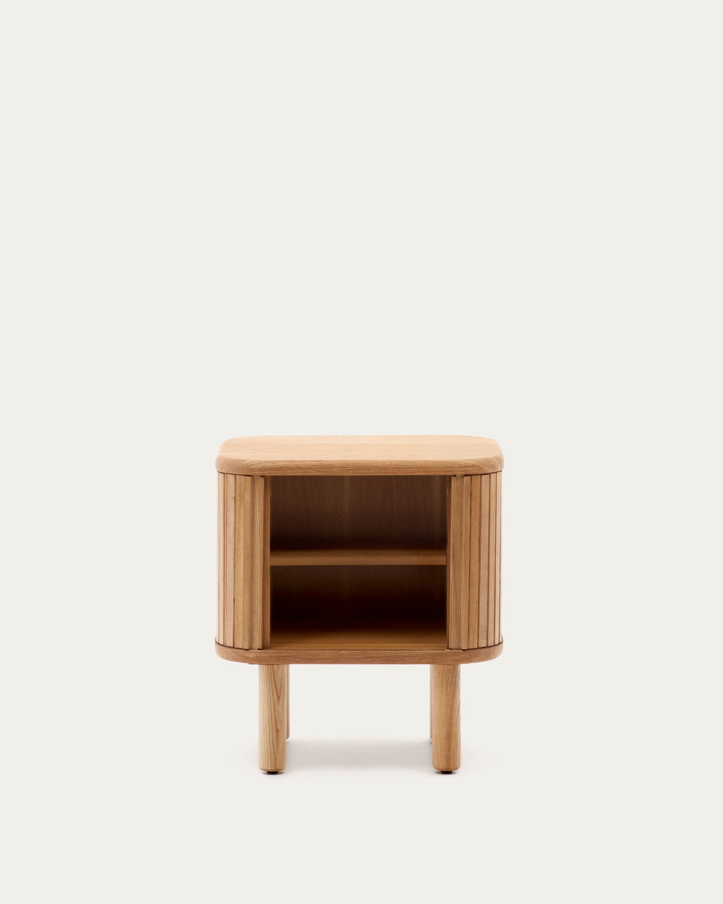 Comodino Mailen in impiallacciatura di frassino con finitura naturale 50 x 55 cm