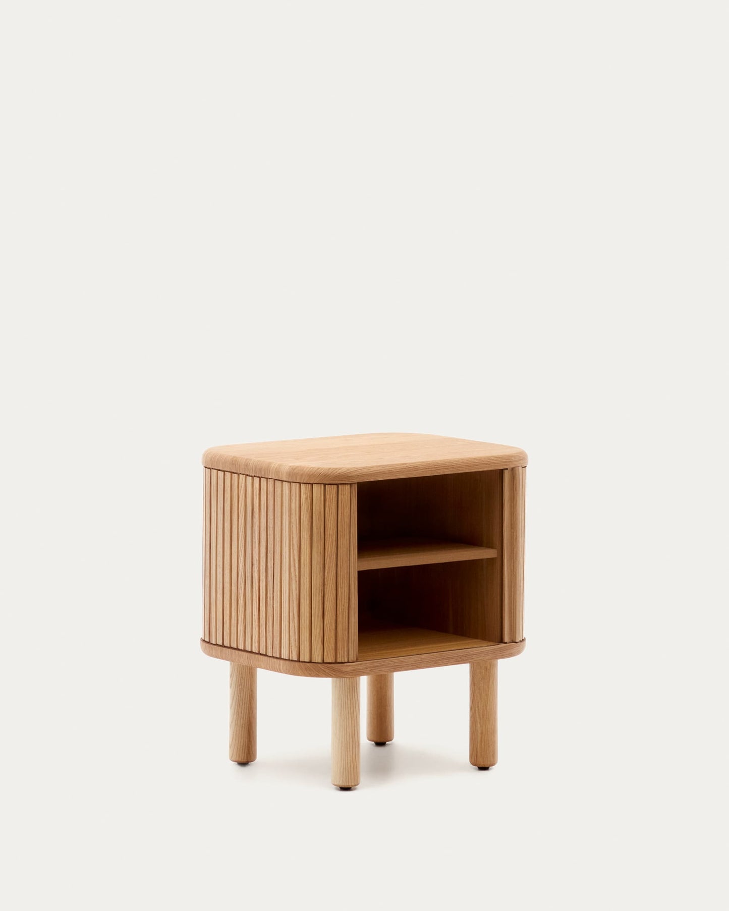 Comodino Mailen in impiallacciatura di frassino con finitura naturale 50 x 55 cm