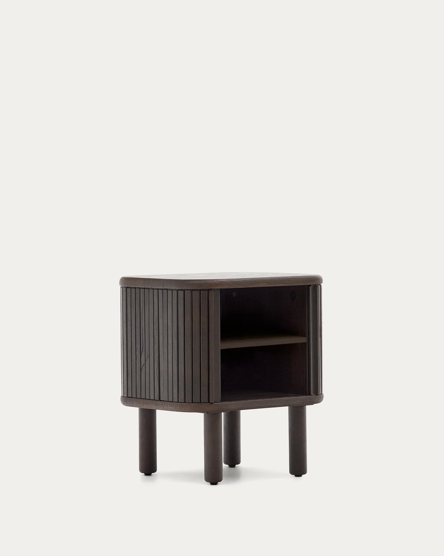 Comodino Mailen in impiallacciatura di frassino con finitura scura 50 x 55 cm