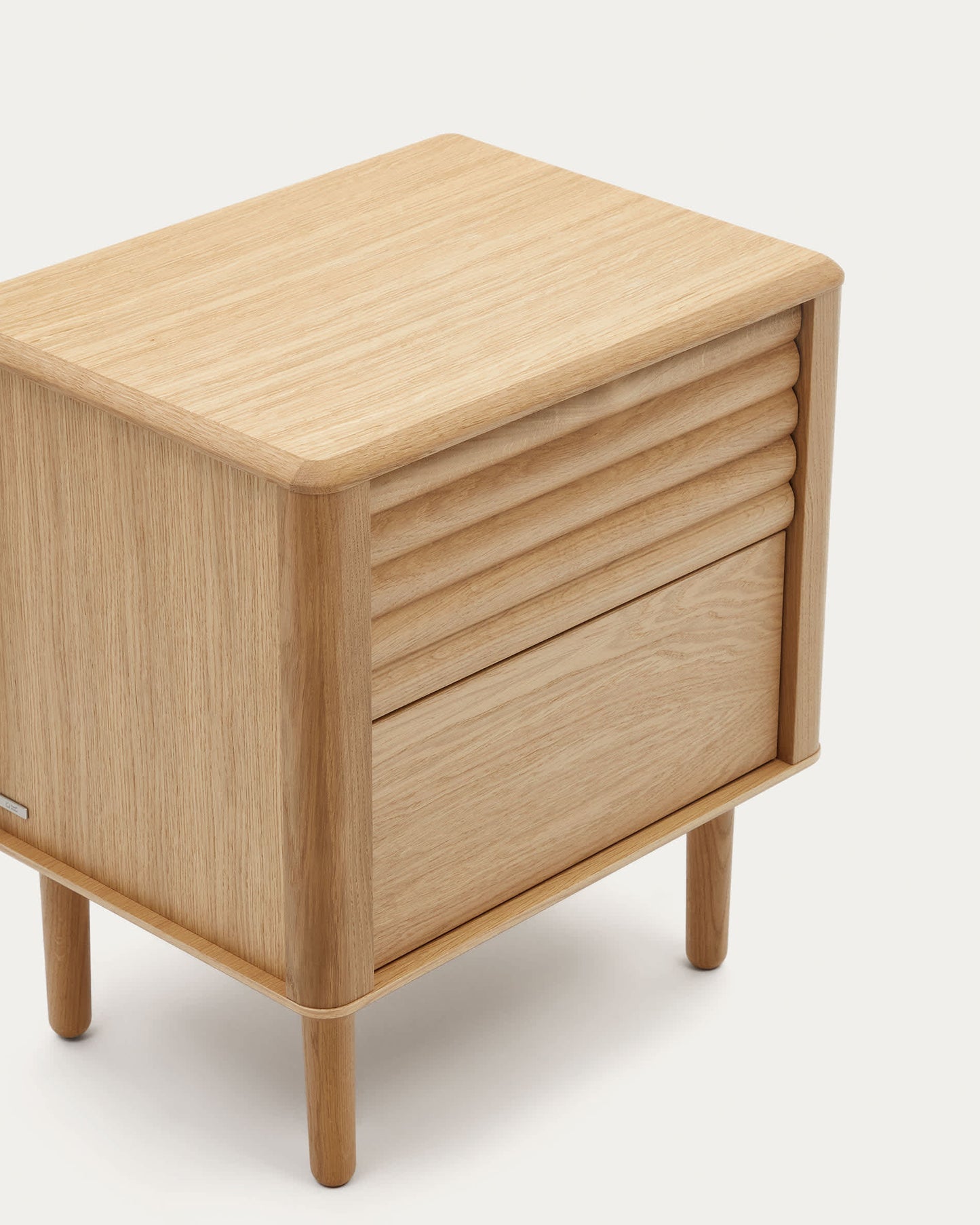 Comodino Lenon 2 cassetti in legno e rovere impiallacciato 50 x 55 cm