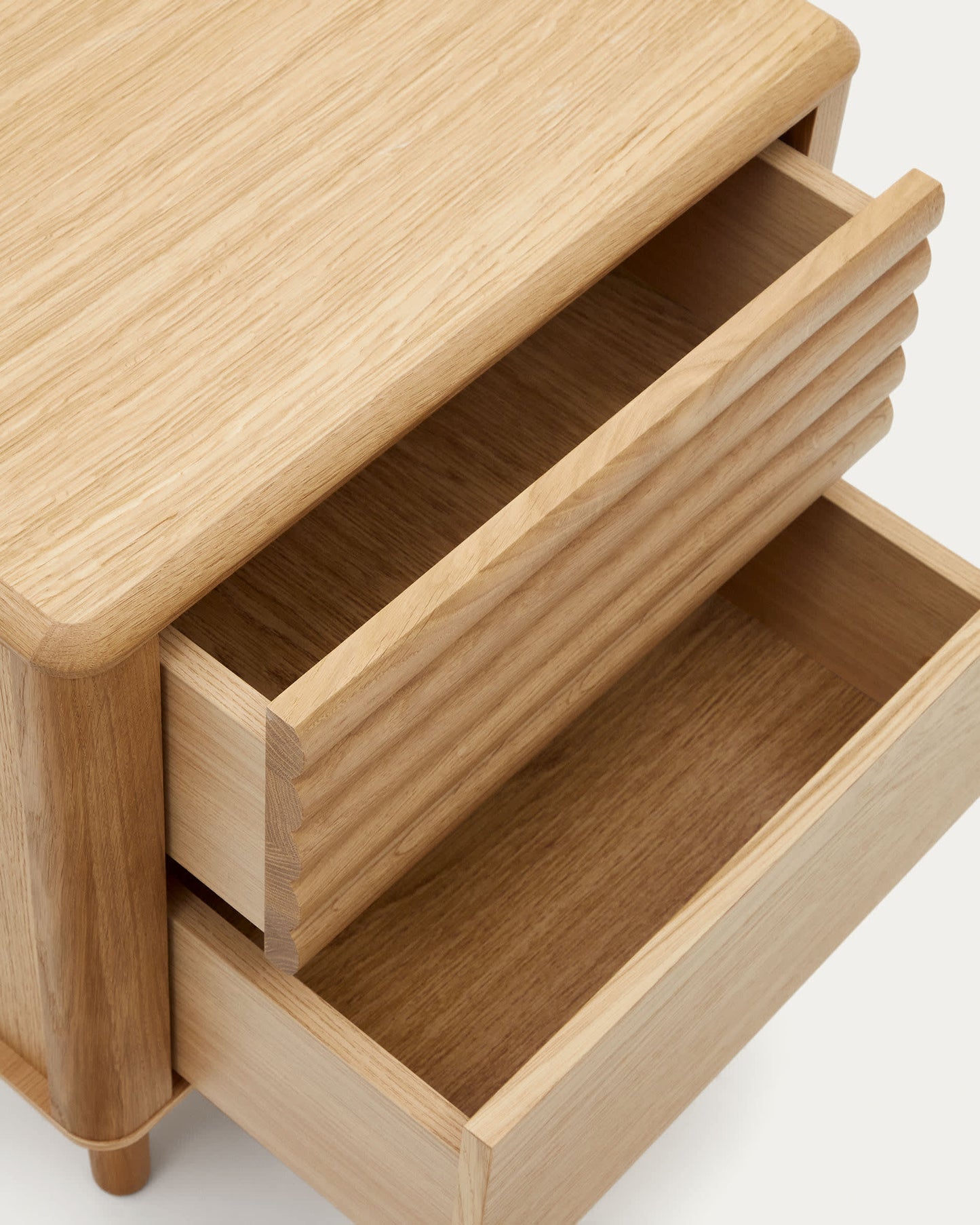 Comodino Lenon 2 cassetti in legno e rovere impiallacciato 50 x 55 cm