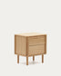 Comodino Lenon 2 cassetti in legno e rovere impiallacciato 50 x 55 cm